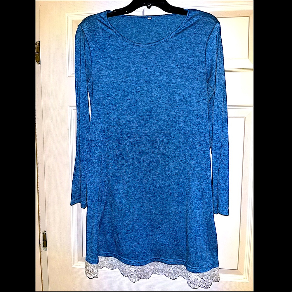 Blue Long Sleeve Dress